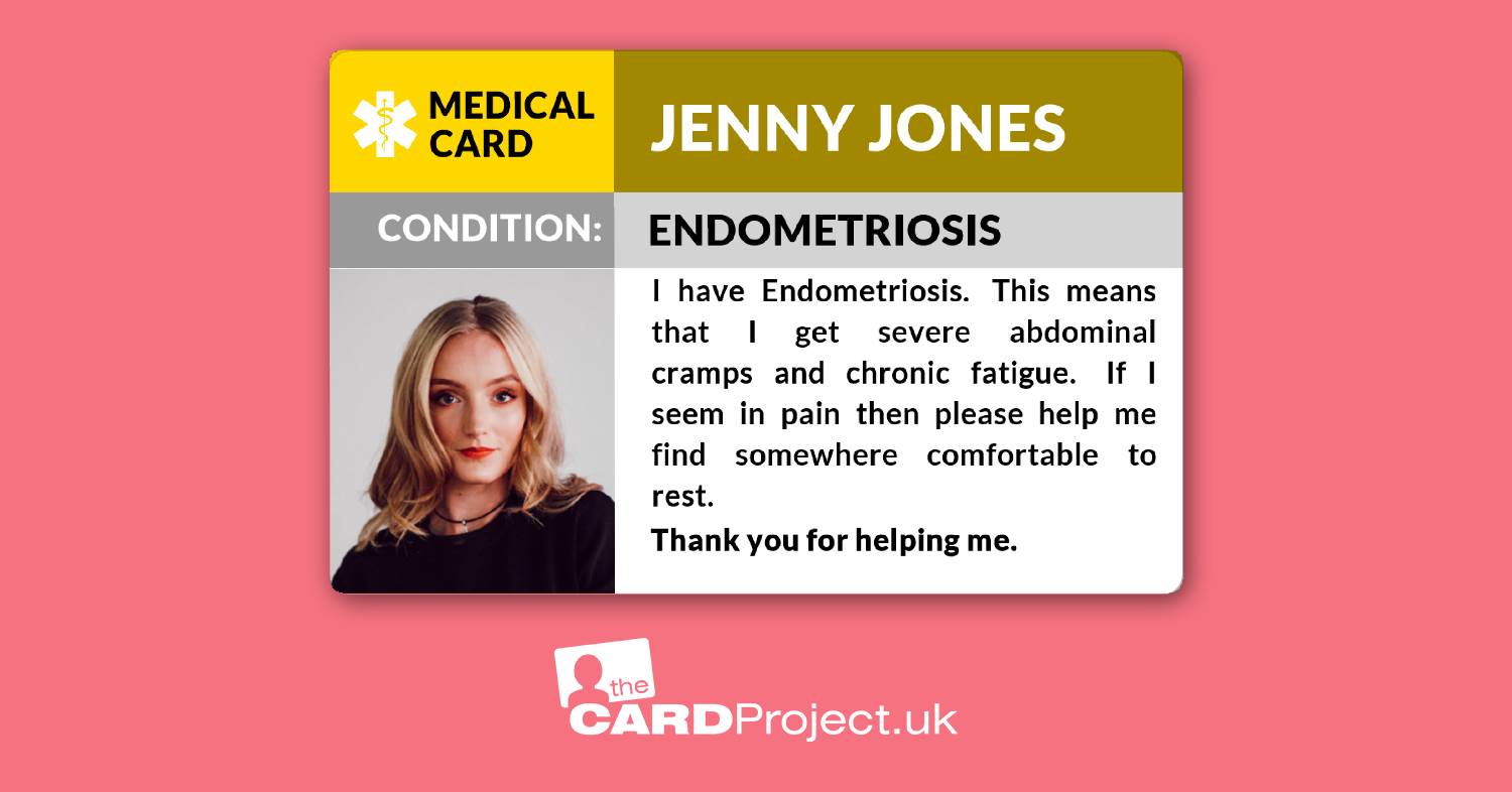 Endometriosis Awareness Medical Photo ID Card  (FRONT)